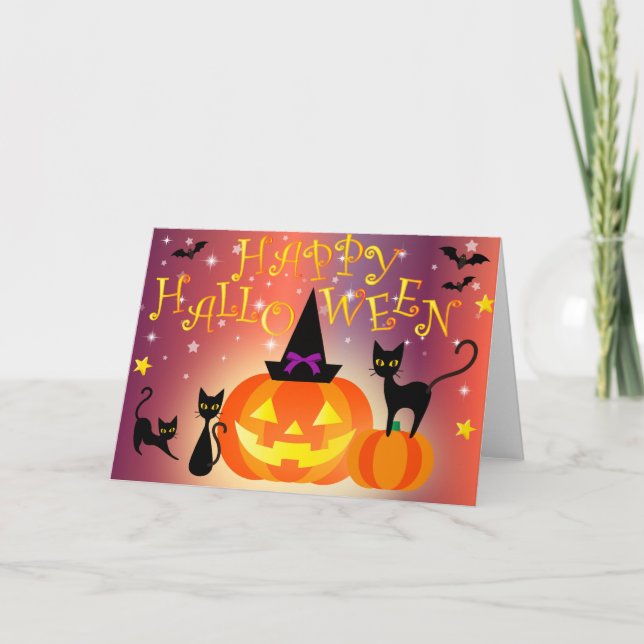 Happy Halloween Greeting Card Blank Inside (Front)