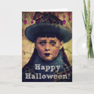 Happy Halloween Grunge Girl Card
