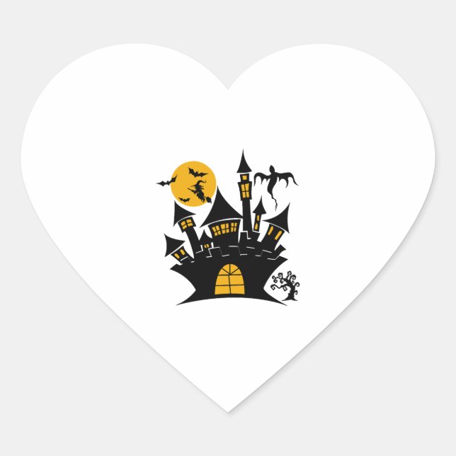 happy Halloween, Halloween party, funny Halloween  Heart Sticker (Front)