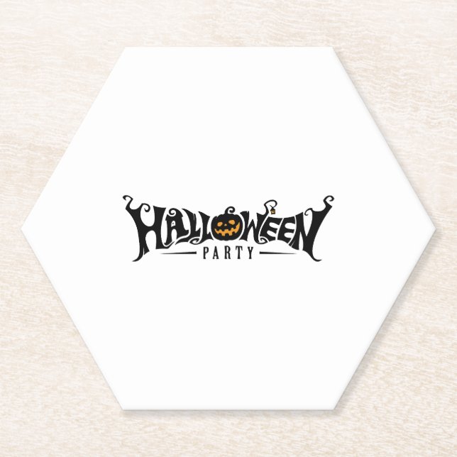happy Halloween, Halloween party, funny Halloween  Paper Coaster (Front)