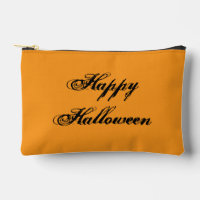 Happy Halloween Handwriting Cosmetic Bag (Orange)