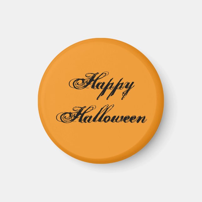 Happy Halloween Handwriting Magnet (Orange & Black (Front)