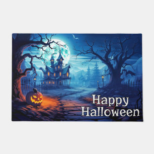 Happy Halloween   Haunted House Doormat