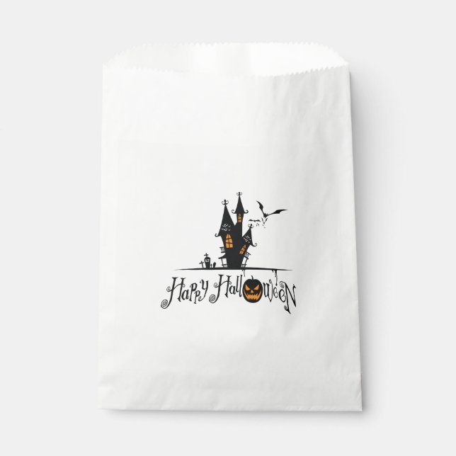Happy Halloween Haunted House Favour Bag (Front)