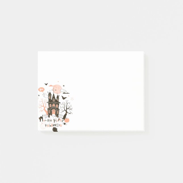 Happy Halloween Haunted House Post-it Notes (Front)