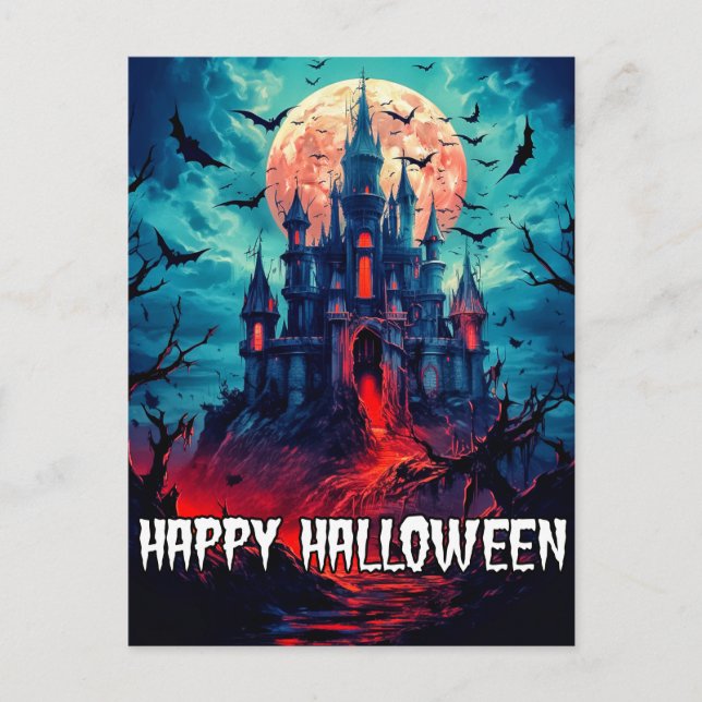 Happy Halloween | Haunted House Postcard (Front)