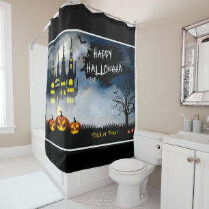 Happy Halloween Haunted House Shower Curtain