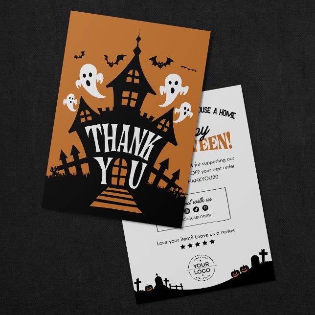 Happy Halloween! Haunted House Spooky Thank You Card (Creator Uploaded)