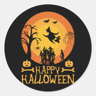 Happy Halloween Haunted House Sticker