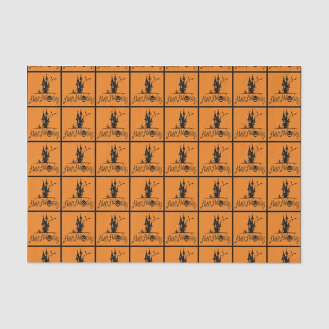 Happy Halloween Haunted House Tissue Paper (Front)
