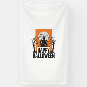 Happy Halloween Haunted House Vintage Graphic_1 Banner