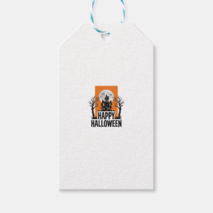 Happy Halloween Haunted House Vintage Graphic_1 Gift Tags
