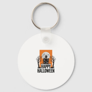 Happy Halloween Haunted House Vintage Graphic_1 Keychain