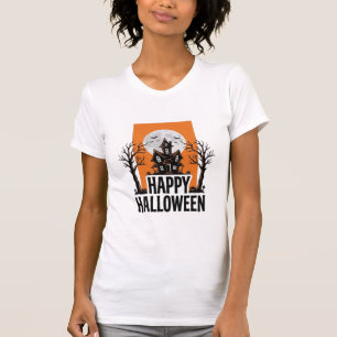Happy Halloween Haunted House Vintage Graphic_1 T-Shirt