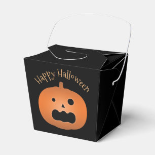 Happy Halloween Haunted Jack O Lantern Pumpkin Favor Box