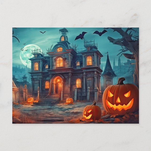 Happy Halloween | Haunted Manor Postcard (Front)