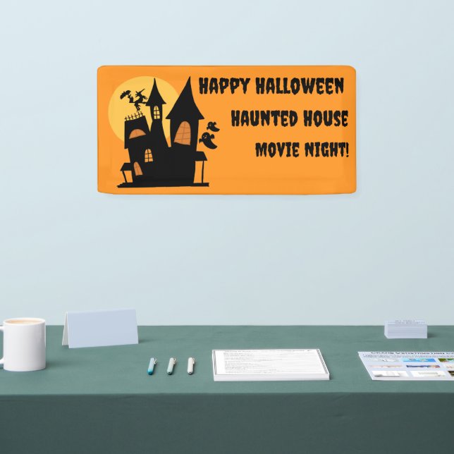 Happy Halloween Haunted Movie Night Spook  Banner (Tradeshow)
