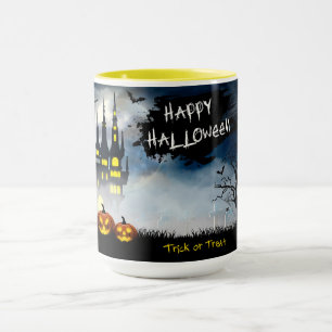 Happy Halloween Haunted Scene Mug