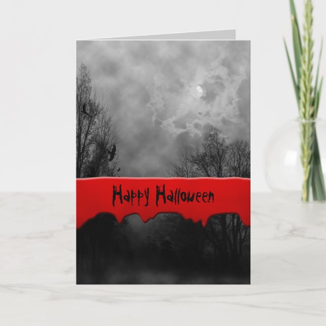 Happy Halloween Haunted Sky Custom Card (Front)