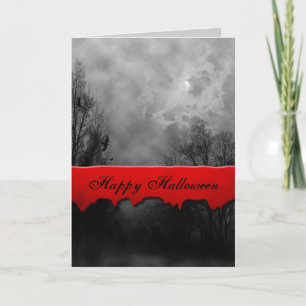 Happy Halloween Haunted Sky Custom Card