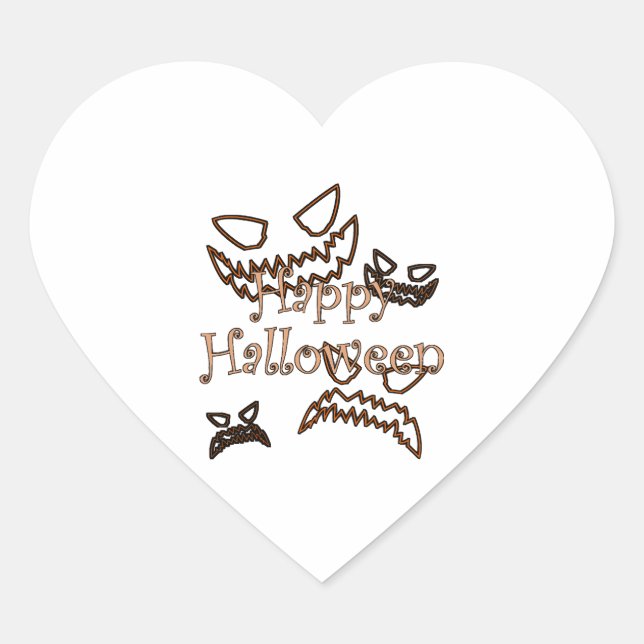 happy Halloween        Heart Sticker (Front)