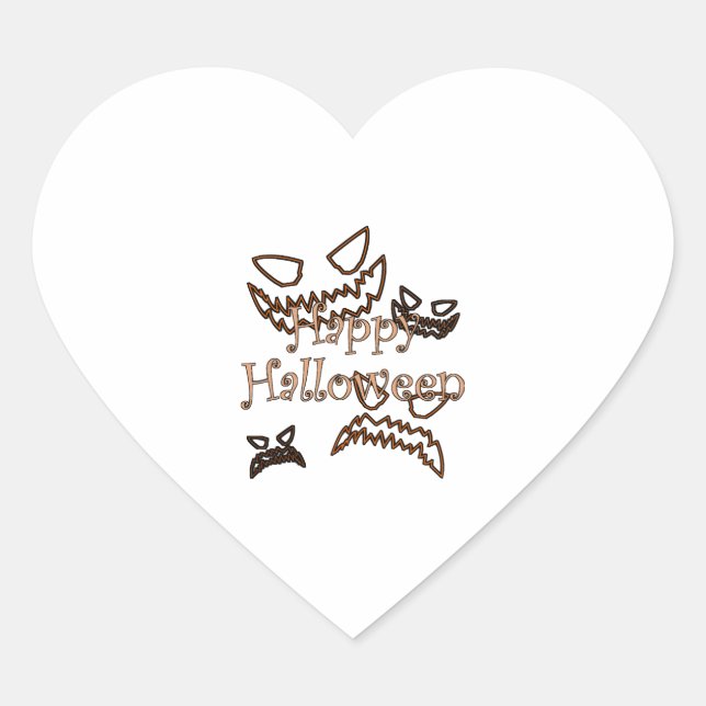 happy Halloween        Heart Sticker (Front)