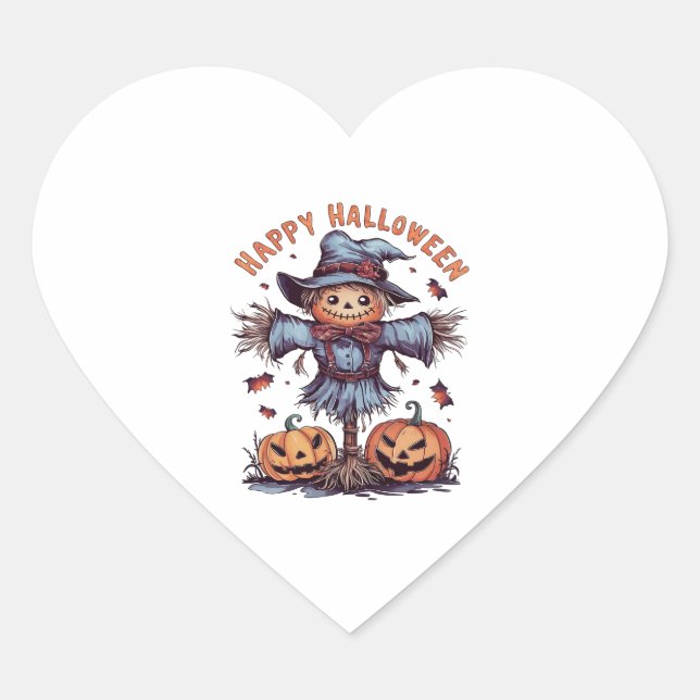 Happy Halloween Heart Sticker (Front)