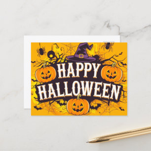 Happy halloween  holiday postcard