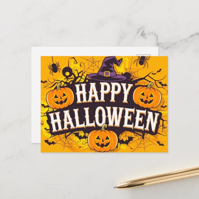 Happy halloween  holiday postcard (Front/Back In Situ)