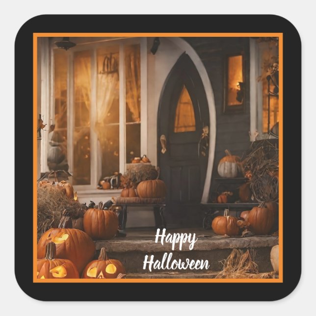 Happy Halloween Home Collection Square Sticker (Front)