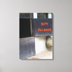 Happy Halloween Horse Stable Door Riding School Canvas Print