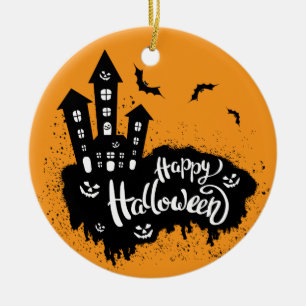 Happy Halloween House  Ceramic Ornament