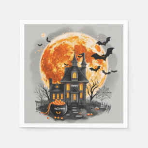 Happy Halloween House Cute & Festive Halloween  Napkin