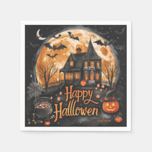 Happy Halloween House Cute & Festive Halloween  Napkin