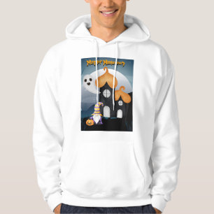 happy halloween hunted house with gosh hoodie