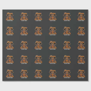 Happy Halloween Hunting Crossed Axes Pumpkin Wrapping Paper