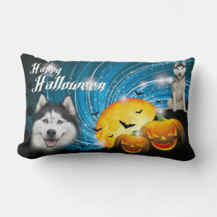 Happy Halloween Husky Lumbar Pillow