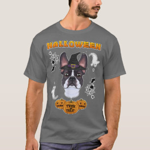 Happy Halloween I Dog Lover I Boston Terrier 446 T-Shirt