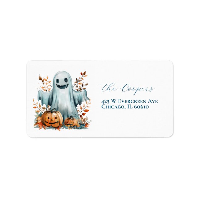 Happy Halloween I Ghost Return Address Label (Front)