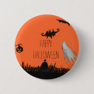 Happy Halloween Illustration Round Badge 2 Inch Round Button