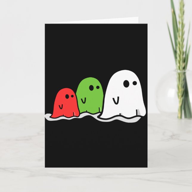 Happy Halloween Italian Ghosts Kawaii Cute Card (Front)