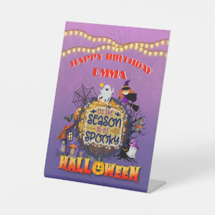 Happy Halloween It's Spooky Season Celebration Pedestal Sign