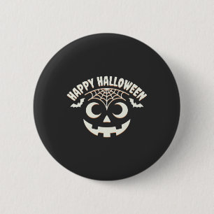 Happy Halloween Jack-O-Lantern Face Design_1 2 Inch Round Button