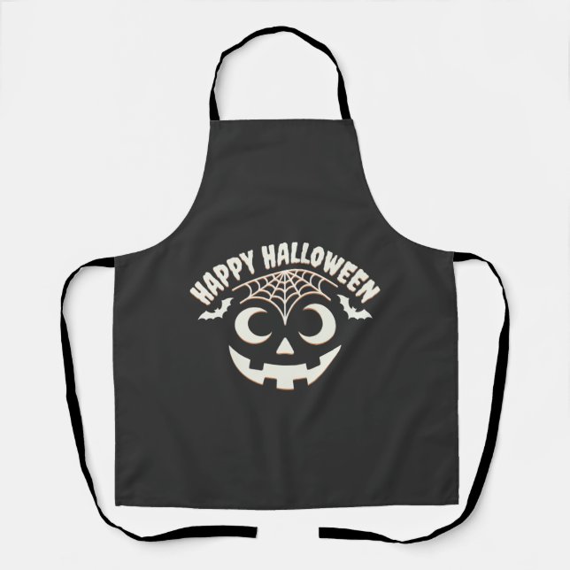 Happy Halloween Jack-O-Lantern Face Design_1 Apron (Front)