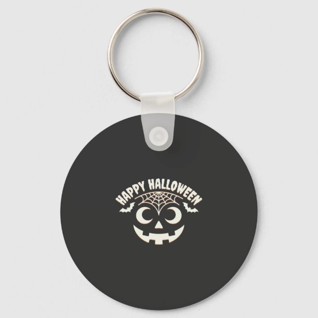 Happy Halloween Jack-O-Lantern Face Design_1 Keychain (Front)