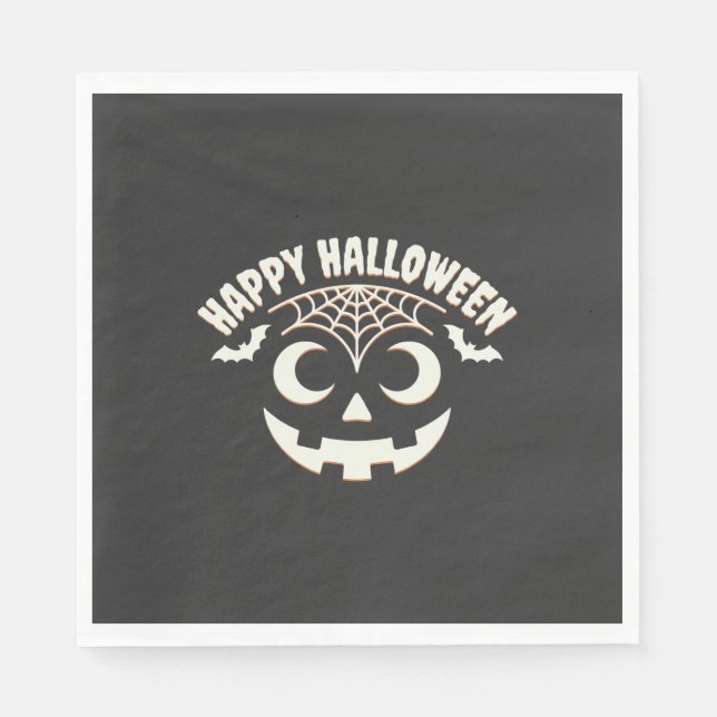 Happy Halloween Jack-O-Lantern Face Design_1 Napkin (Front)
