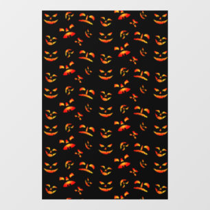 Happy Halloween Jack-O-Lantern Glowing Faces Window Cling