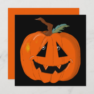 Happy Halloween Jack O Lantern Illustrative Art Card