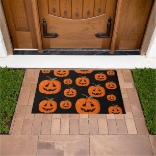 Happy Halloween Jack O Lantern Illustrative Art Doormat
