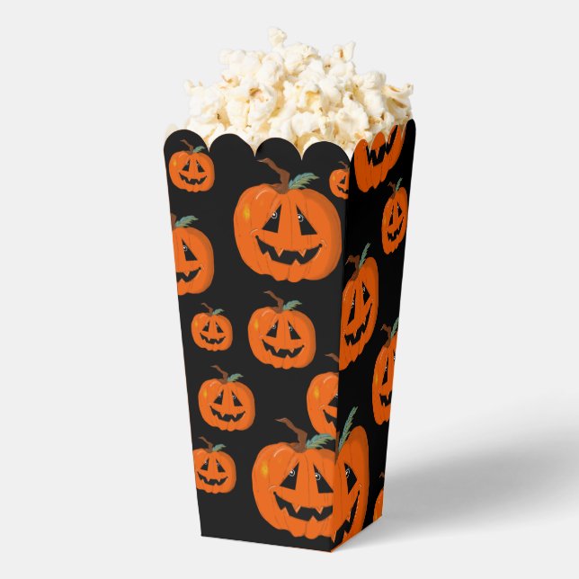 Happy Halloween Jack O Lantern Illustrative Art Favor Box (Popped)